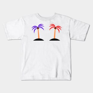 red purple palm tree texture Kids T-Shirt